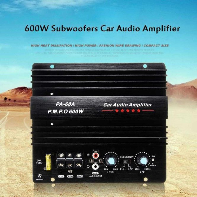 FM Transmitters & Players | 600W 12.0V Car Subwoofer High Power Amplifier Board Single Channel Audio Amplifier Amp Black Car Audio Black