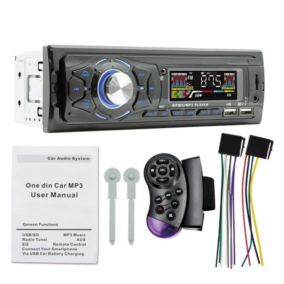 FM Transmitters & Players | Multi-function Car BT MP3 Player Dual USB Interface Car Audio Player Auto Voice Assistant MP3 Player Radio Receiver Black Car Audio Black