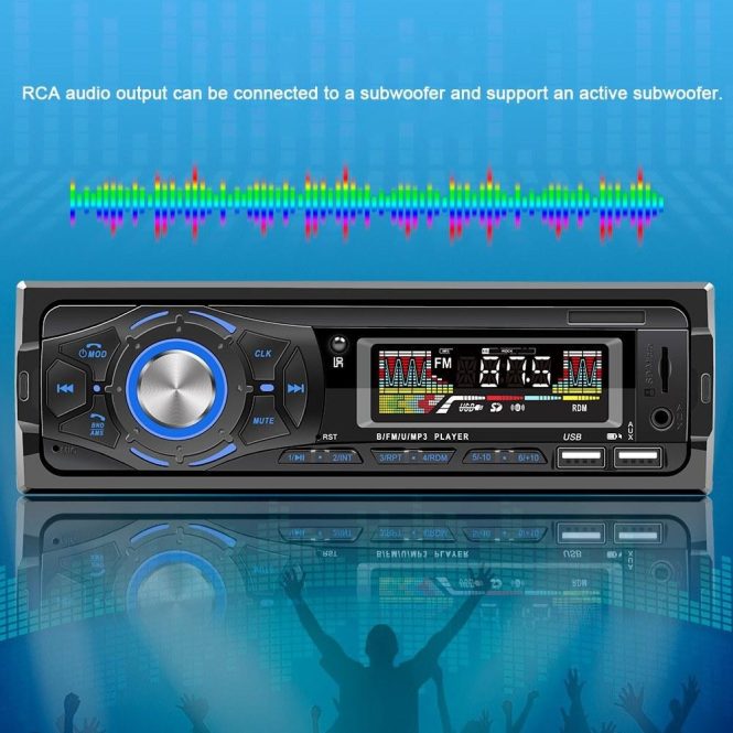 FM Transmitters & Players | Multi-function Car BT MP3 Player Dual USB Interface Car Audio Player Auto Voice Assistant MP3 Player Radio Receiver Black Car Audio Black