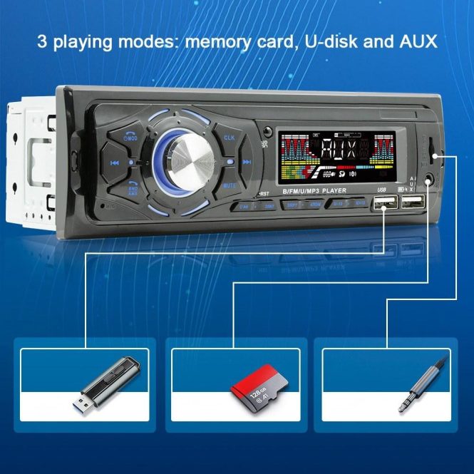 FM Transmitters & Players | Multi-function Car BT MP3 Player Dual USB Interface Car Audio Player Auto Voice Assistant MP3 Player Radio Receiver Black Car Audio Black