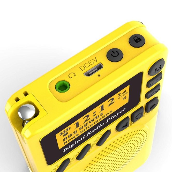 FM Transmitters & Players | Pocket DAB Digital Radio Mini DAB+ Digital Radio With MP3 Player FM Radio LCD Display Yellow Car Audio FM Transmitters & Players