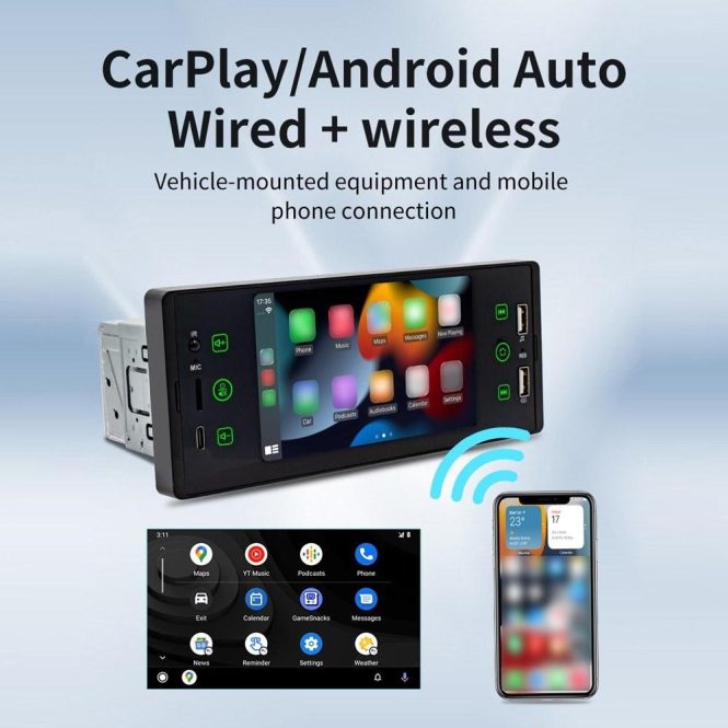 FM Transmitters & Players | Portable 5in Multi-language Car MP5 Player(F150W wireless carplay) Car Audio FM Transmitters & Players