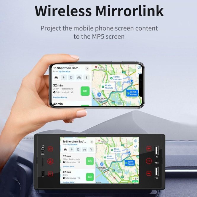 FM Transmitters & Players | Portable 5in Multi-language Car MP5 Player(F150W wireless carplay) Car Audio FM Transmitters & Players