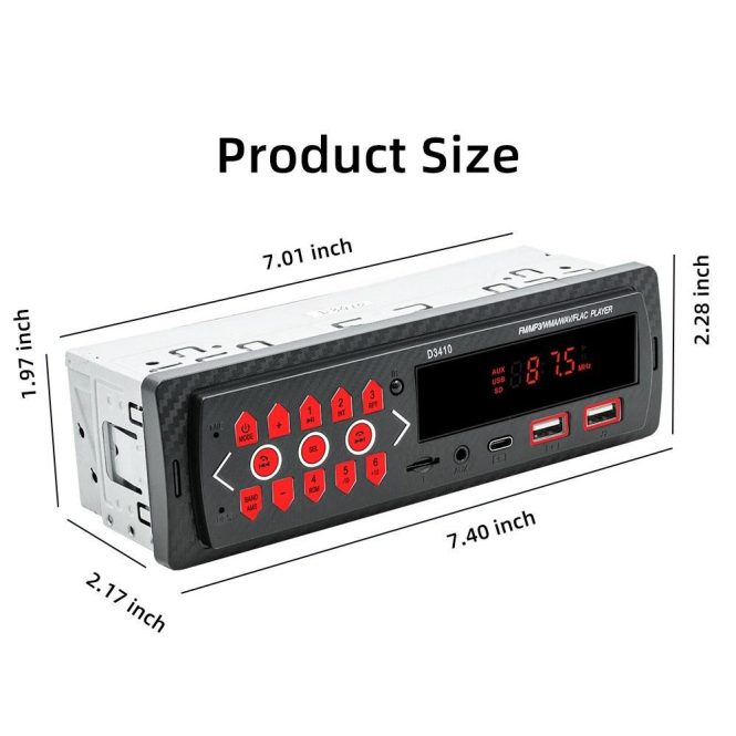 FM Transmitters & Players | Single Din Car Stereo Multifunctional BT MP3 Player FM Radio Receiver Black Car Audio Black