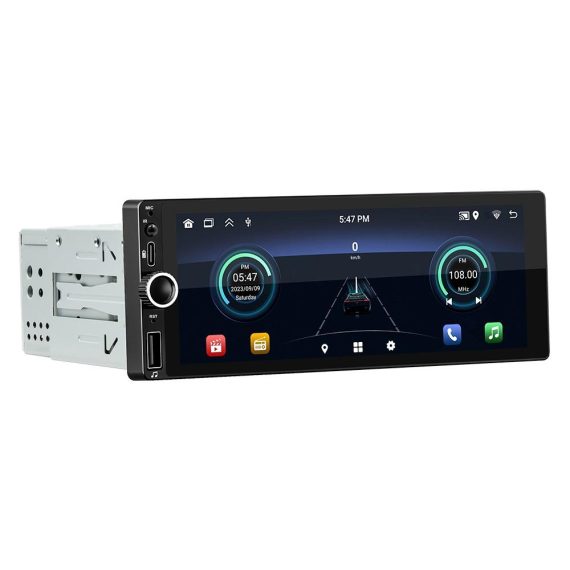 GPS Navigation | Android 13 Car Stereo Single-Din GPS Navigation with 6.86 Inch Touchscreen Carplay Android Auto Black Car GPS & Accessories Black