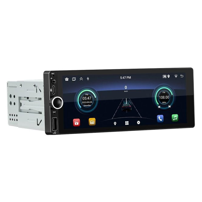 GPS Navigation | Android 13 Car Stereo Single-Din GPS Navigation with 6.86 Inch Touchscreen Carplay Android Auto Black Car GPS & Accessories Black