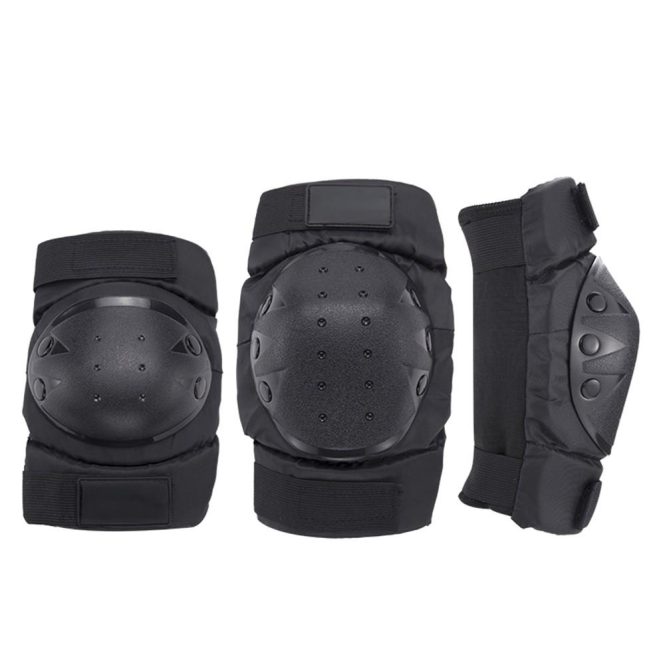 Motorcycle Apparel | 1 Pair Cycling Knee Brace and Elbow Guards Bicycle MTB Bike Motorcycle Riding Knee Support Protective Pads Guards Outdoor Sports Cycling Knee Protector Gear Black Motorcycle Accessories Black