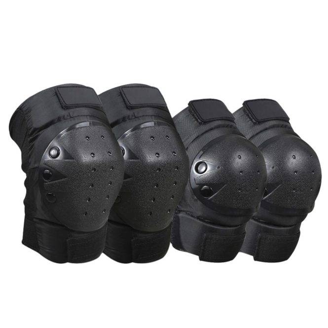 Motorcycle Apparel | 1 Pair Cycling Knee Brace and Elbow Guards Bicycle MTB Bike Motorcycle Riding Knee Support Protective Pads Guards Outdoor Sports Cycling Knee Protector Gear Black Motorcycle Accessories Black