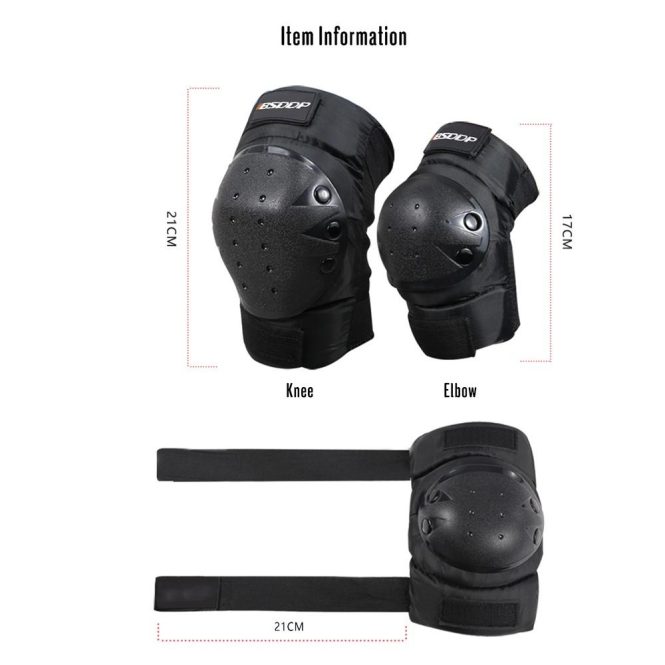 Motorcycle Apparel | 1 Pair Cycling Knee Brace and Elbow Guards Bicycle MTB Bike Motorcycle Riding Knee Support Protective Pads Guards Outdoor Sports Cycling Knee Protector Gear Black Motorcycle Accessories Black