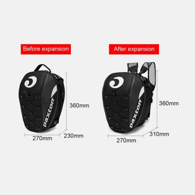 Motorcycle Apparel | Dual Use Waterproof Helmet Bag Motorcycle Tail Bag 30L-40L Tool Box Rear Seat Black Motorcycle Accessories Black