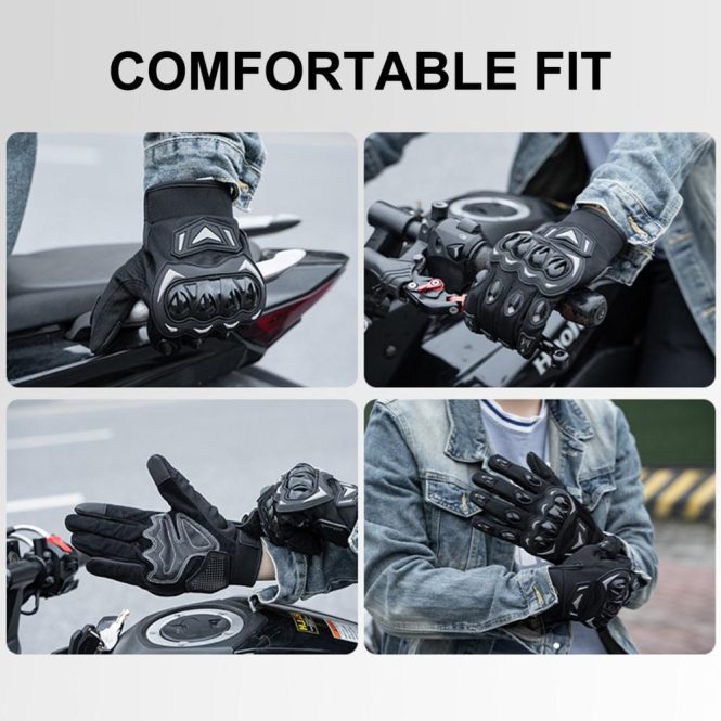 Motorcycle Apparel | Motorcycle Gloves Anti-Slip Breathable Touchscreen Gloves for Riding Road Racing Cycling m Black And Grey Motorcycle Accessories Black And Grey