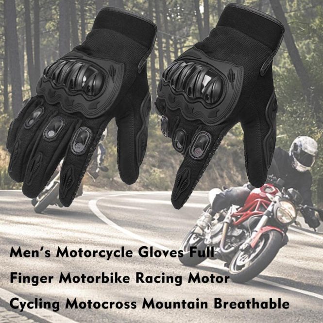 Motorcycle Apparel | Motorcycle Gloves Full Finger Motorbike Racing Motor Cycling Gloves l Black Motorcycle Accessories Black