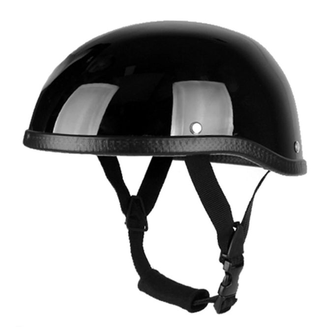 Motorcycle Apparel | Retro Style Motorcycle Half Helmet ABS+Cotton Plastic Cap- Dumb Black for Motorcyclist Biker Ridder(One Size) Black Motorcycle Accessories Black