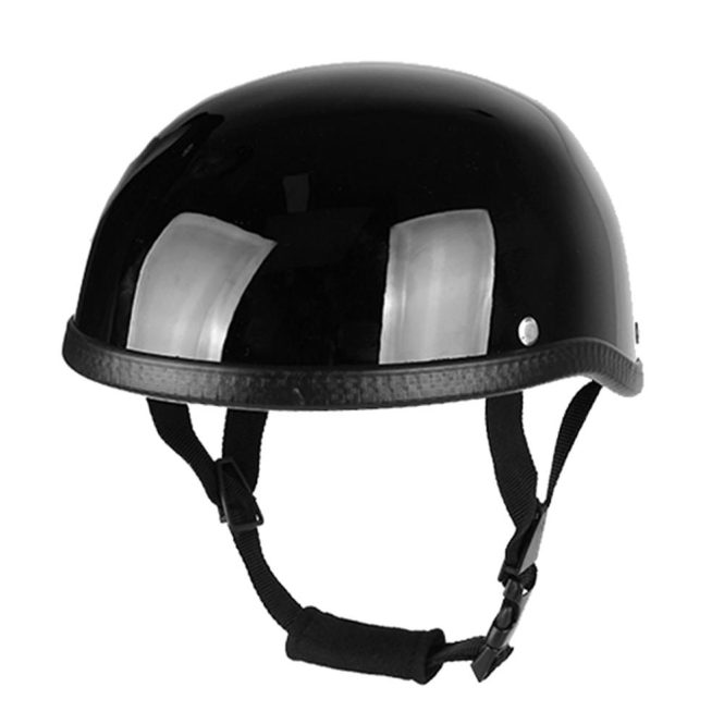 Motorcycle Apparel | Retro Style Motorcycle Half Helmet ABS+Cotton Plastic Cap- Dumb Black for Motorcyclist Biker Ridder(One Size) Black Motorcycle Accessories Black