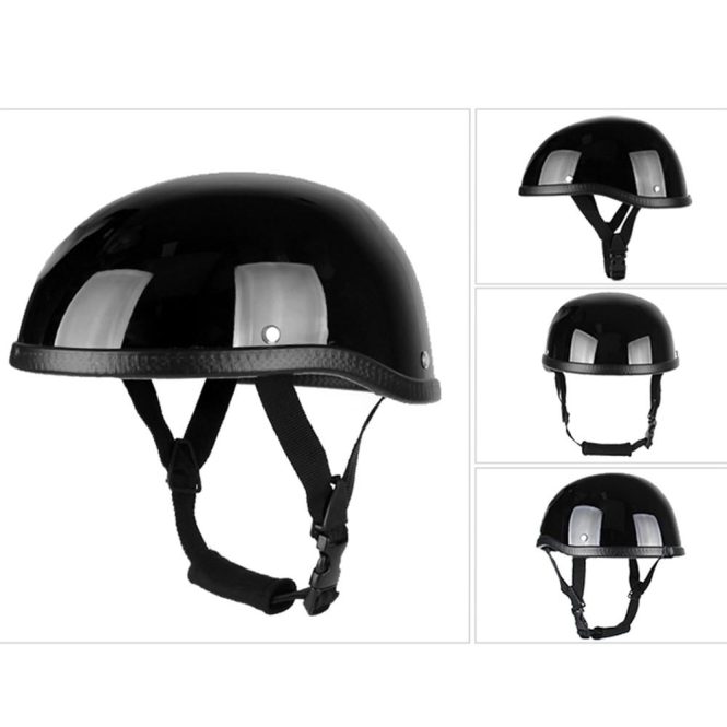 Motorcycle Apparel | Retro Style Motorcycle Half Helmet ABS+Cotton Plastic Cap- Dumb Black for Motorcyclist Biker Ridder(One Size) Black Motorcycle Accessories Black