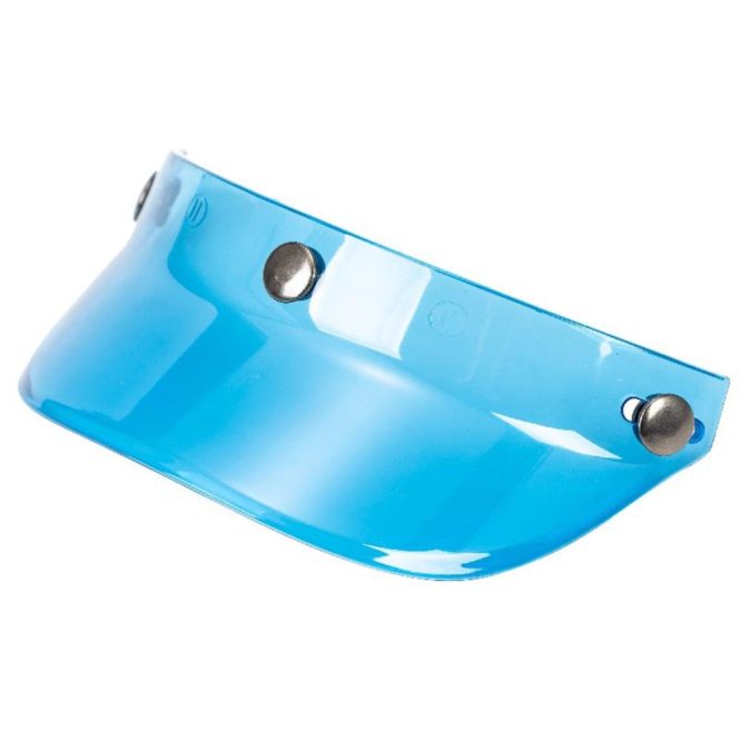 Motorcycle Apparel | Universal 3 Snap-Button Visor Flip Up Wind Shield  for Open Face Motorcycle Helmet Blue Motorcycle Accessories Blue