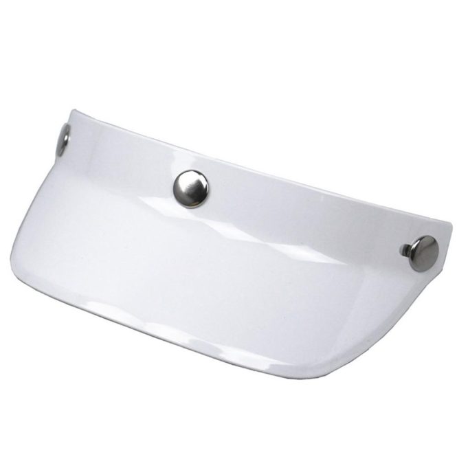 Motorcycle Apparel | Universal 3 Snap-Button Visor Flip Up Wind Shield  for Open Face Motorcycle Helmet White Motorcycle Accessories Motorcycle Apparel