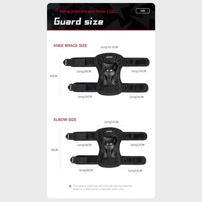 Motorcycle Apparel | Universal Pair of Adult Knee Brace and Elbow Guards Black Motorcycle Accessories Black