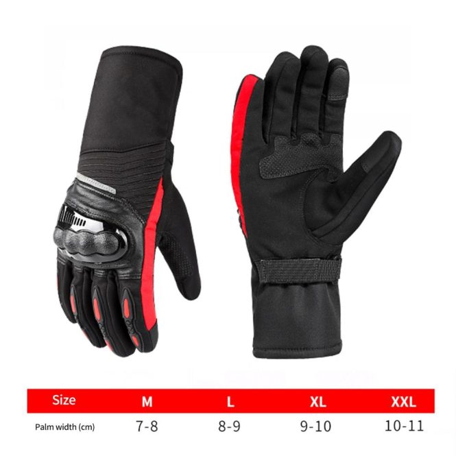 Motorcycle Apparel | Winter Motorcycle Gloves Waterproof Cold Weather Motorcycle Gloves Warm Riding Gloves 2xl Red Motorcycle Accessories Motorcycle Apparel