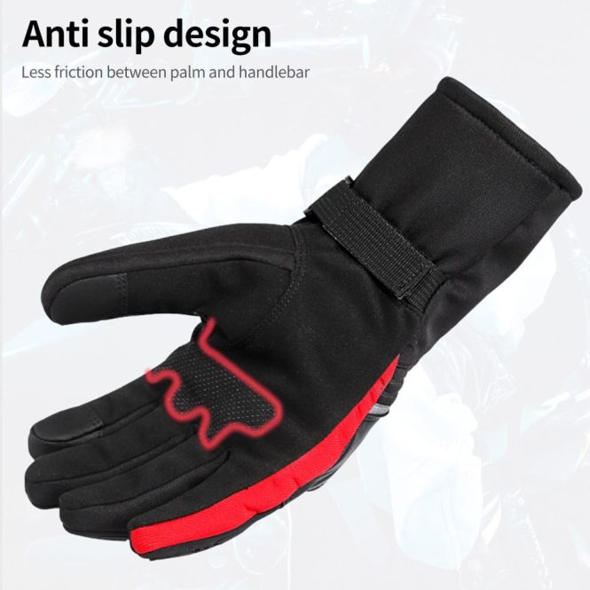 Motorcycle Apparel | Winter Motorcycle Gloves Waterproof Cold Weather Motorcycle Gloves Warm Riding Gloves 2xl Red Motorcycle Accessories Motorcycle Apparel