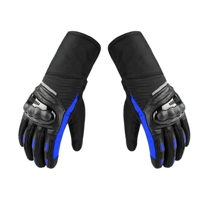 Motorcycle Apparel | Winter Motorcycle Gloves Waterproof Cold Weather Motorcycle Gloves Warm Riding Gloves l Blue Motorcycle Accessories Blue