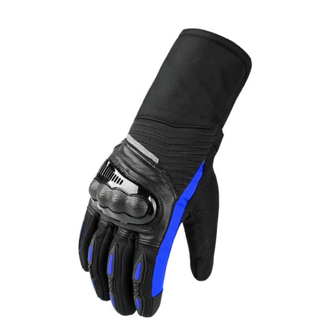 Motorcycle Apparel | Winter Motorcycle Gloves Waterproof Cold Weather Motorcycle Gloves Warm Riding Gloves l Blue Motorcycle Accessories Blue