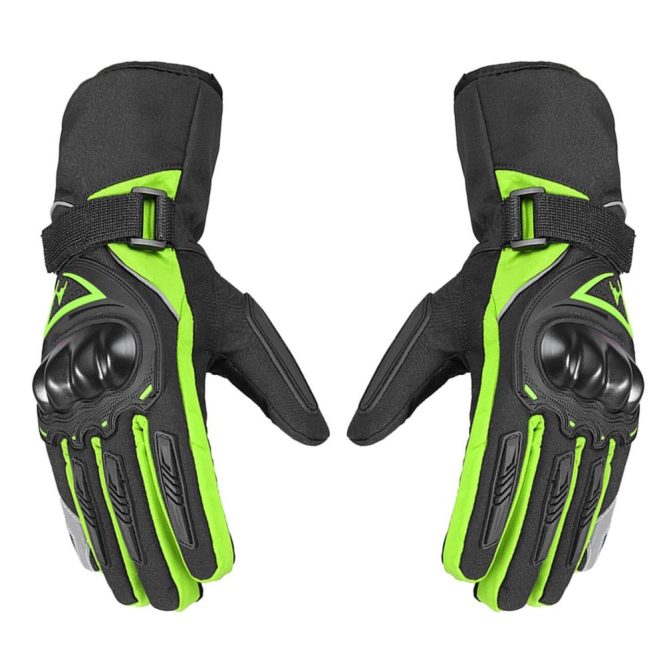 Motorcycle Apparel | Winter Motorcycle Gloves Waterproof Cold Weather Motorcycle Gloves Warm Riding Gloves with Reflective Stripe 2xl Green Motorcycle Accessories Green