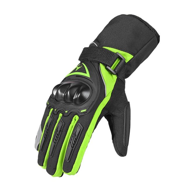 Motorcycle Apparel | Winter Motorcycle Gloves Waterproof Cold Weather Motorcycle Gloves Warm Riding Gloves with Reflective Stripe 2xl Green Motorcycle Accessories Green