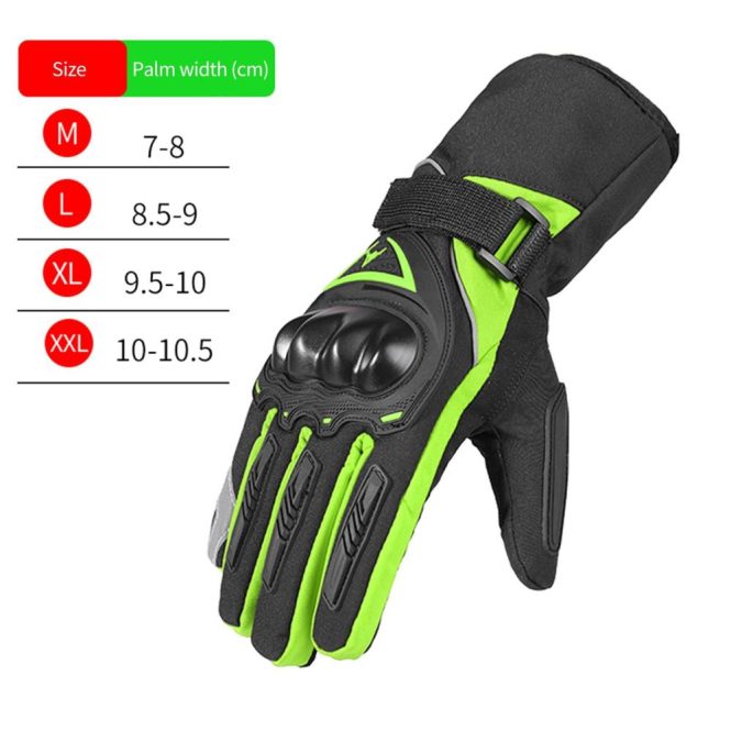 Motorcycle Apparel | Winter Motorcycle Gloves Waterproof Cold Weather Motorcycle Gloves Warm Riding Gloves with Reflective Stripe 2xl Green Motorcycle Accessories Green