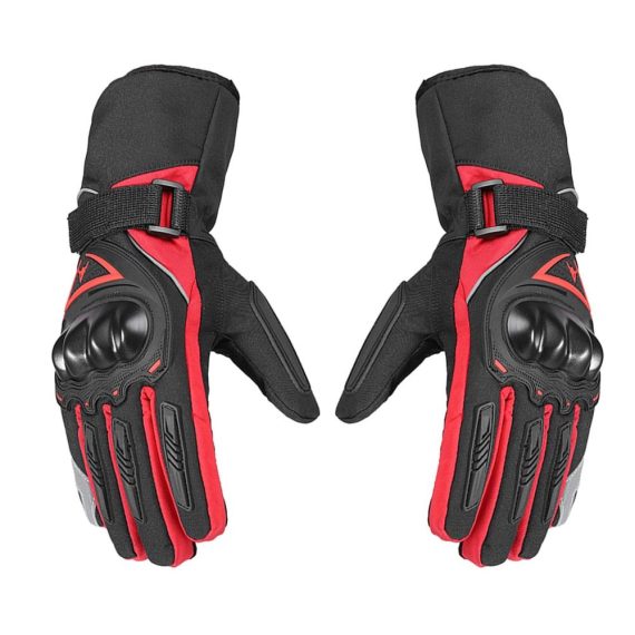 Motorcycle Apparel | Winter Motorcycle Gloves Waterproof Cold Weather Motorcycle Gloves Warm Riding Gloves with Reflective Stripe 2xl Red Motorcycle Accessories Motorcycle Apparel