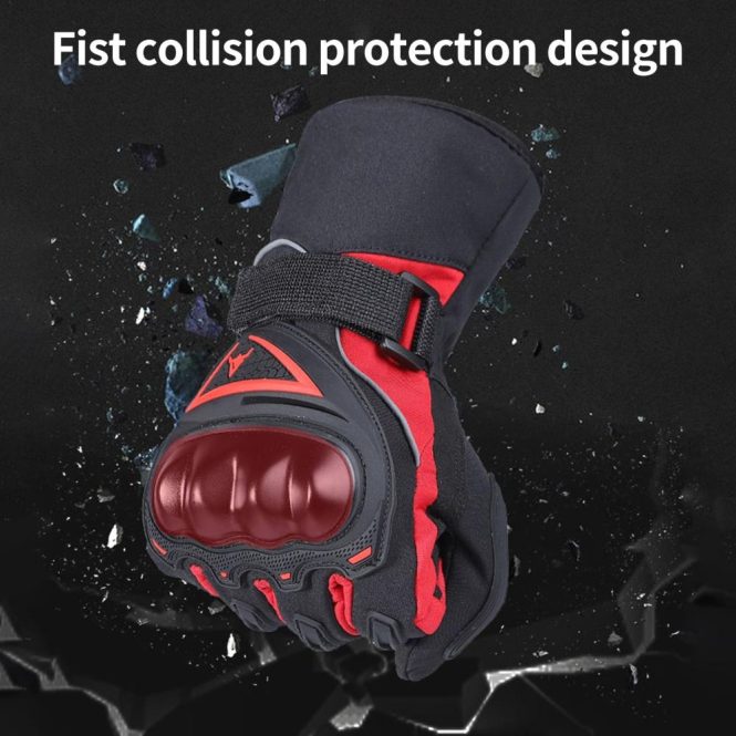 Motorcycle Apparel | Winter Motorcycle Gloves Waterproof Cold Weather Motorcycle Gloves Warm Riding Gloves with Reflective Stripe 2xl Red Motorcycle Accessories Motorcycle Apparel