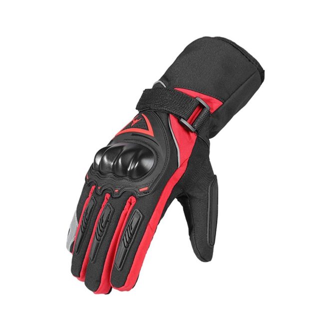 Motorcycle Apparel | Winter Motorcycle Gloves Waterproof Cold Weather Motorcycle Gloves Warm Riding Gloves with Reflective Stripe 2xl Red Motorcycle Accessories Motorcycle Apparel