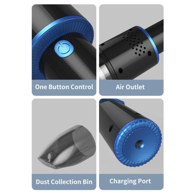 Other Accessories | 10000Pa Car Vacuum Cleaner Portable Mini Handheld USB Vacuum Cleaner 120W Strong Suction Vacuum Cleaner for Pet Hair Dust Gravel Cleaning Home Office Blue Car Repair & Maintenance Blue