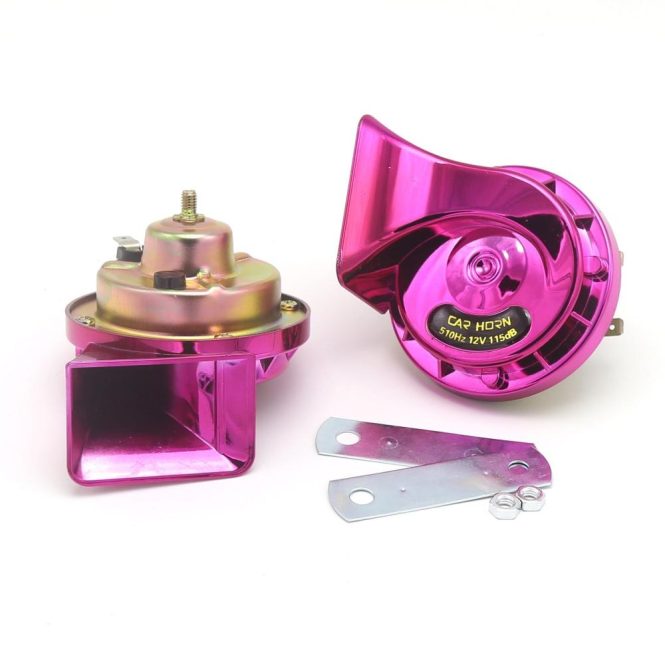 Other Accessories | 12V 2Pcs Loud Air Electric Snail Horn Dual Tone Snail Horn for Motorcycles Cars Small Yact Pink Car Repair & Maintenance Other Accessories