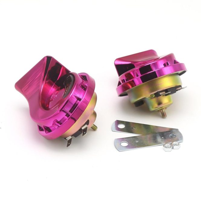 Other Accessories | 12V 2Pcs Loud Air Electric Snail Horn Dual Tone Snail Horn for Motorcycles Cars Small Yact Pink Car Repair & Maintenance Other Accessories