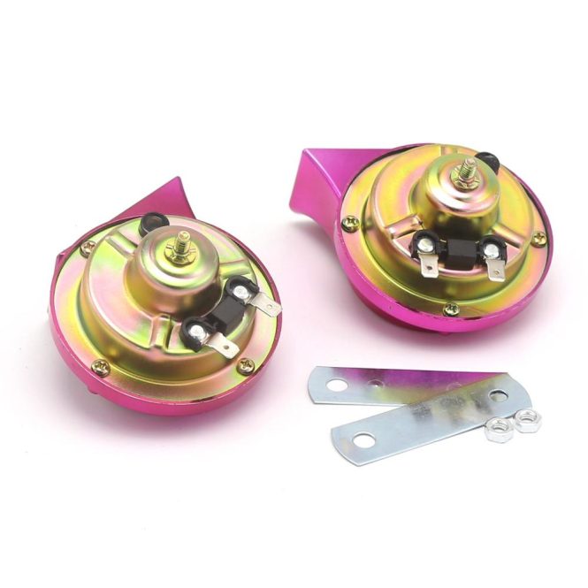 Other Accessories | 12V 2Pcs Loud Air Electric Snail Horn Dual Tone Snail Horn for Motorcycles Cars Small Yact Pink Car Repair & Maintenance Other Accessories