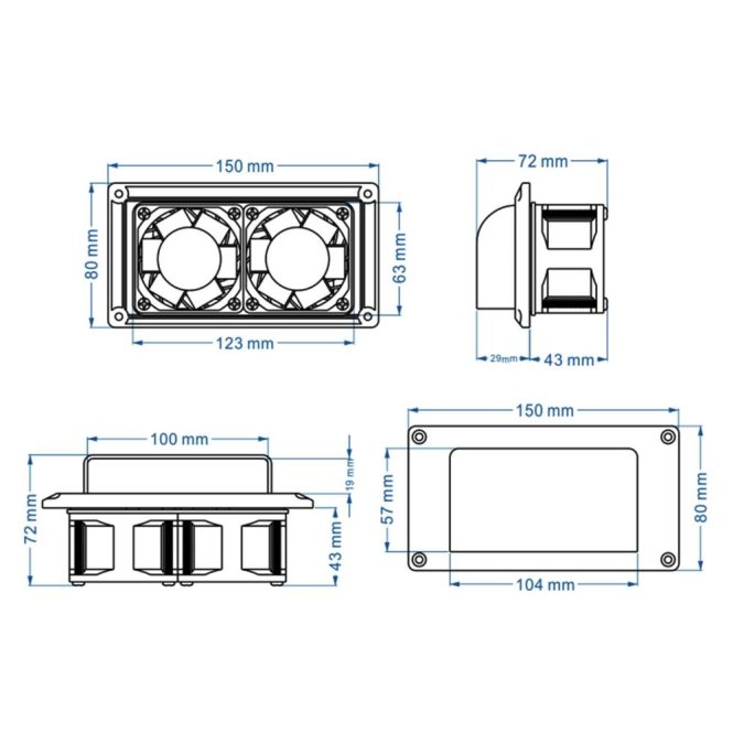 Other Accessories | 12V Caravan Motorhome Trailer Side Air Vent Ventilation Exhaust   Fan RV Ventilator RV Modification Accessories White Car Repair & Maintenance Other Accessories