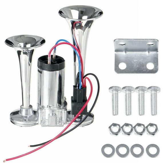 Other Accessories | 150DB Car Horn Electric Horn Loudspeaker Dual Trumpet Electric Horn Air Horn 12V with Relay for Car Boat Truck Silver Car Repair & Maintenance Other Accessories