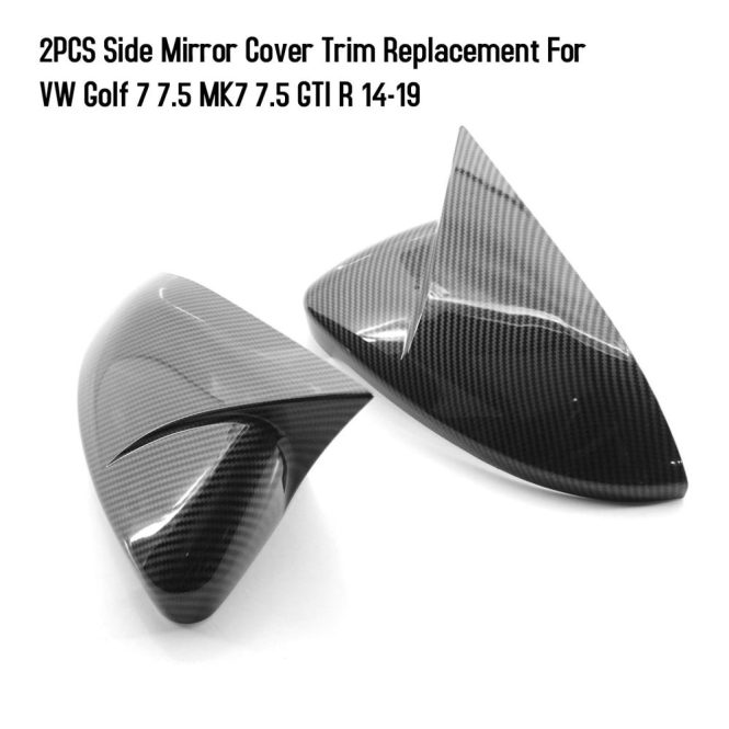 Other Accessories | 2PCS Side Mirror Cover Trim Replacement For VW Golf 7 7.5 MK7 7.5 GTI R 14-19 Carbon Fiber Car Repair & Maintenance Carbon Fiber