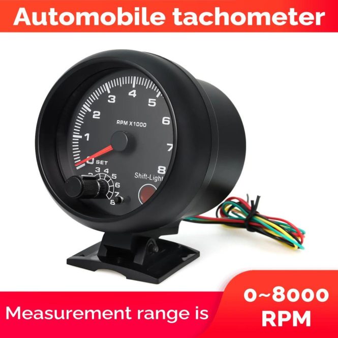 Other Accessories | 3.75 inch Car Universal Black Tachometer Gauge Blue Inter Shift light 0-8000 RPM Black Car Repair & Maintenance Black