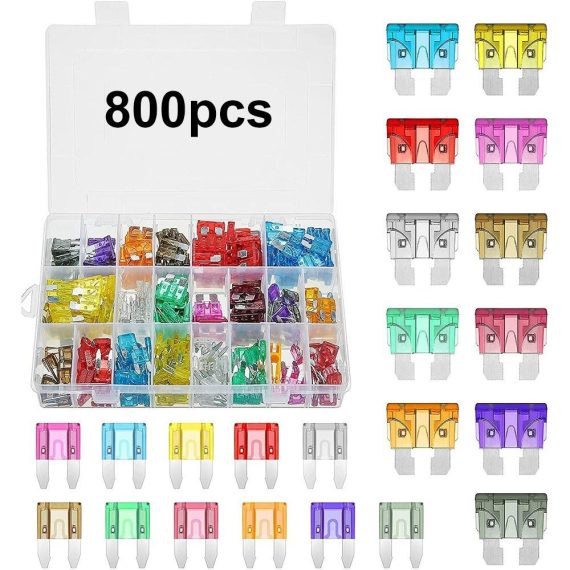 Other Accessories | 800pcs Car Blade Fuse Assortment Assorted Kit Mini Standard Size Blade Set Auto Truck Automotive Fuse With Storage Box Car Repair & Maintenance Other Accessories