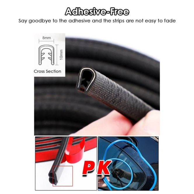 Other Accessories | Car Door Edges Guards Cover U-Shaped Rubber Seal Protector Auto Flexible Anti-Collision Door Edges Trim Protection Strips Black Car Repair & Maintenance Black