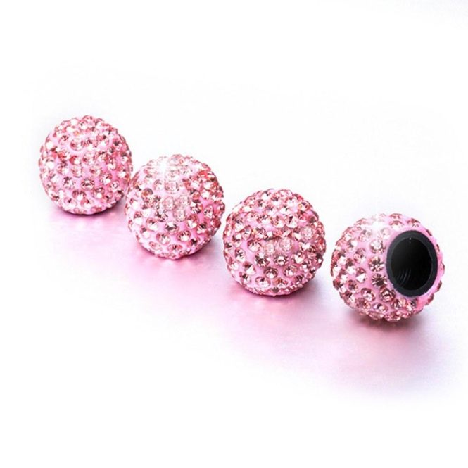 Other Accessories | Car Tire Valve Caps 4 Pack Diamond Valve Stem Caps Crystal Rhinestone Valve Core Cap New Creative Valve Cap Pink Car Repair & Maintenance Other Accessories