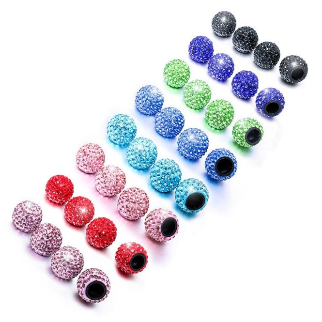 Other Accessories | Car Tire Valve Caps 4 Pack Diamond Valve Stem Caps Crystal Rhinestone Valve Core Cap New Creative Valve Cap Pink Car Repair & Maintenance Other Accessories