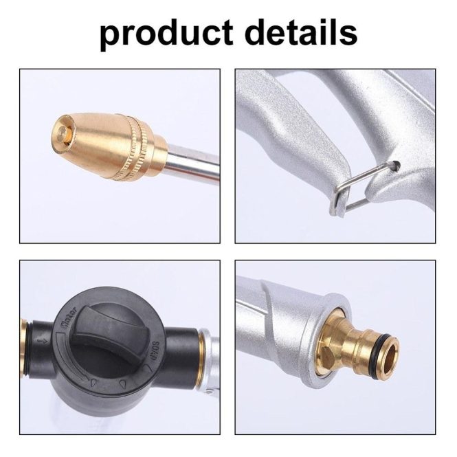 Other Accessories | Car Washing Tool High Pressure Sprinkler Full Metal Hose Foam Sprayer Silver Car Repair & Maintenance Other Accessories