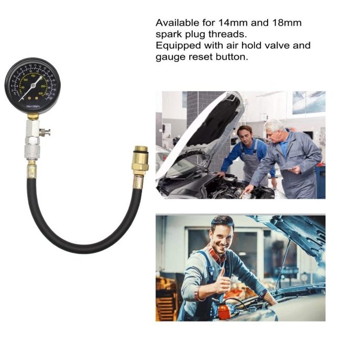 Other Accessories | Engine Cylinder Compressions Tester Kit 0-300PSI Pressure Gauge Check Test Tool Automotive Repairing Tool Black Car Repair & Maintenance Black