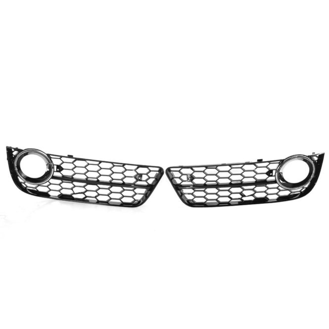 Other Accessories | One Pair Honeycomb Front Standard Bumper Fog Light Grille Cover Replacement for Audi A5 2008-2011 Black Car Repair & Maintenance Black