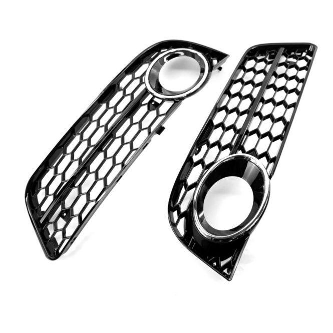 Other Accessories | One Pair Honeycomb Front Standard Bumper Fog Light Grille Cover Replacement for Audi A5 2008-2011 Black Car Repair & Maintenance Black