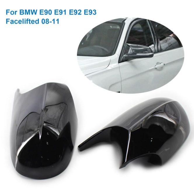 Other Accessories | Rearview M3 Style Side Mirror Shells Side Wing Mirror Cover Cap Bright Black Style Pair Replacement for BMW E90 E91 E92 E93 Facelifted 08-12 Black Car Repair & Maintenance Black