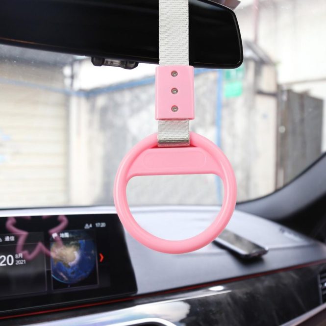 Other Accessories | Round-shaped Car Rear Bumper Warning Ring Hand Strap Decorative Warning Loops Train Bus Handle Hand Strap for Car Interior Exterior Decoration Pink Car Repair & Maintenance Other Accessories